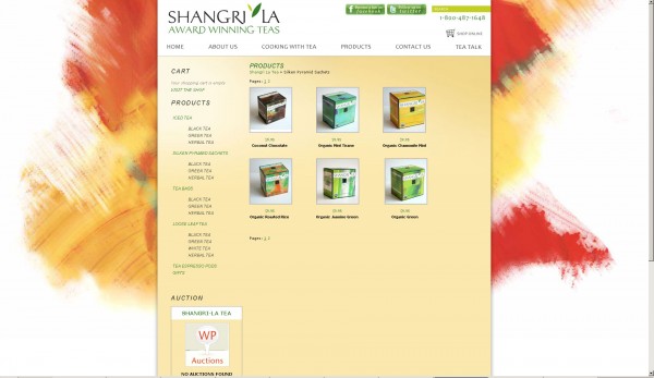 ShangriLa Iced Tea Wp Ecommerce Website Example