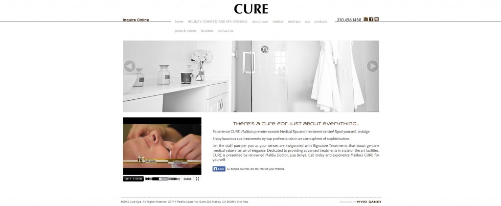 cure med spa website