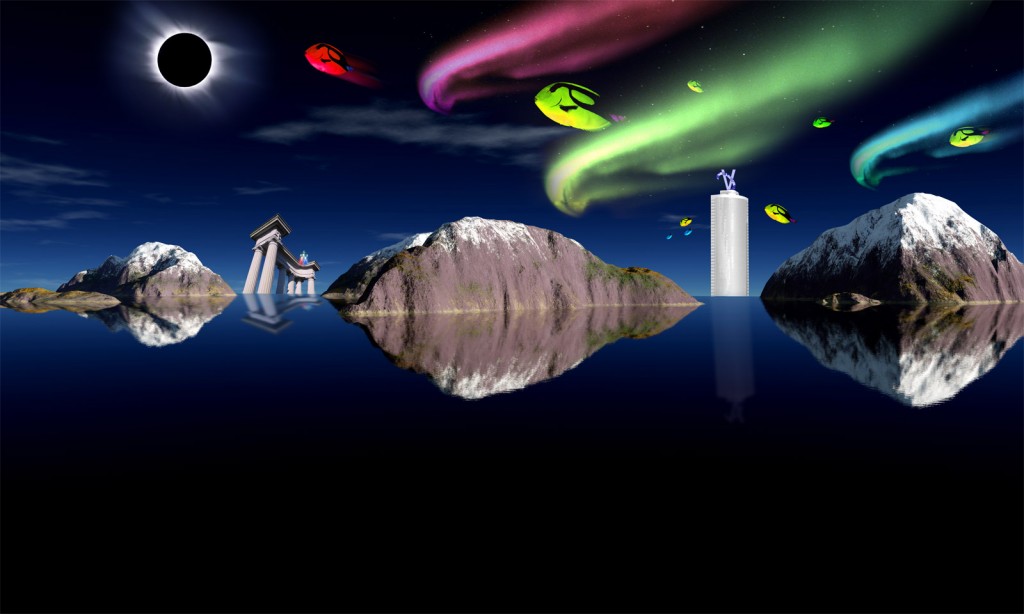 vivid auroras surreal graphic design